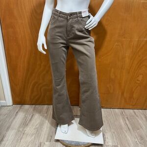 Wrangler High Rise Fierce Flare Jeans Women 6/28x32 Brown Stretch NWT